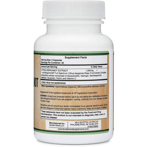 Citrus Bergamot Extract 1000mg By Double Wood Supplements General Double Wood Supplements