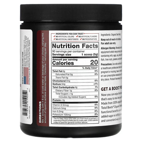 Force Factor Total Beets 90 servings.
