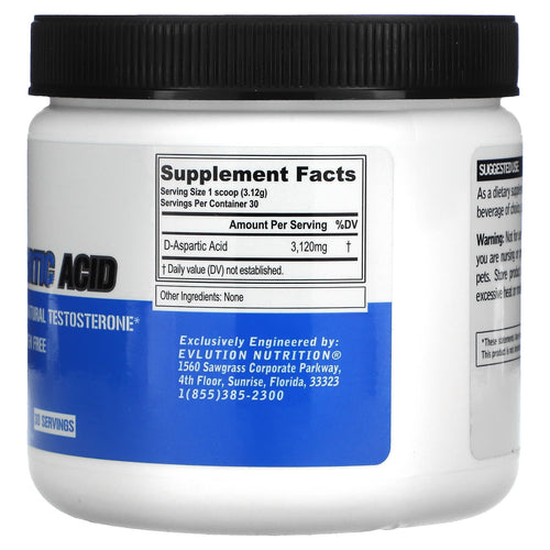 EVL D-Aspartic Acid Powder General EVL NUTRITION