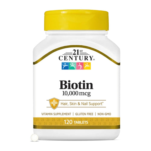 Biotin by 21st century, 10,000 mcg bottle front
