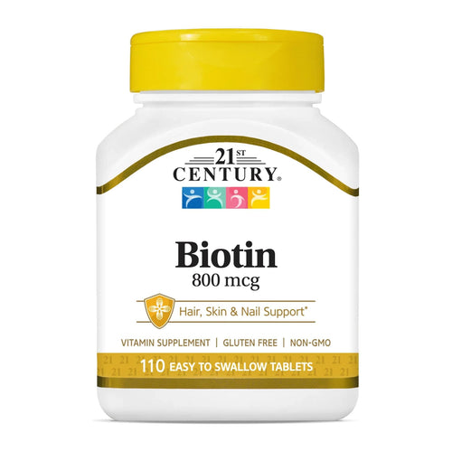 Biotin by 21st century, 800 mcg bottle front