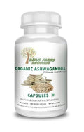 Organic Ashwagandha 60 Vegetarian 500mg each GMO-Free, Gluten Free Herbal Supplement by Indus Farms Superfoods