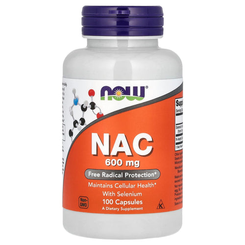 NOW NAC With Selenium 600mg, 100 Capsules General NOW