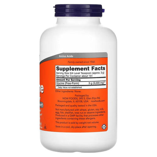Glycine Pure Powder 454g, By NOW Foods.