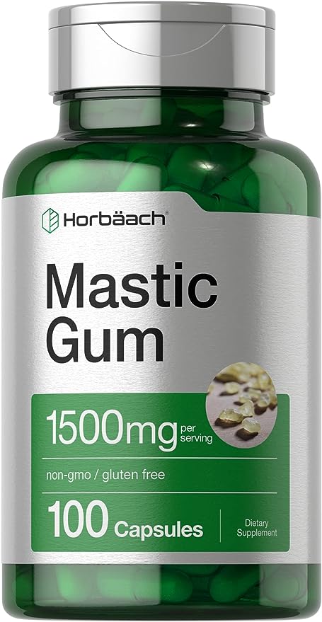 Mastic Gum Capsules 1500mg 100 Count By Horbaach General HORBACH