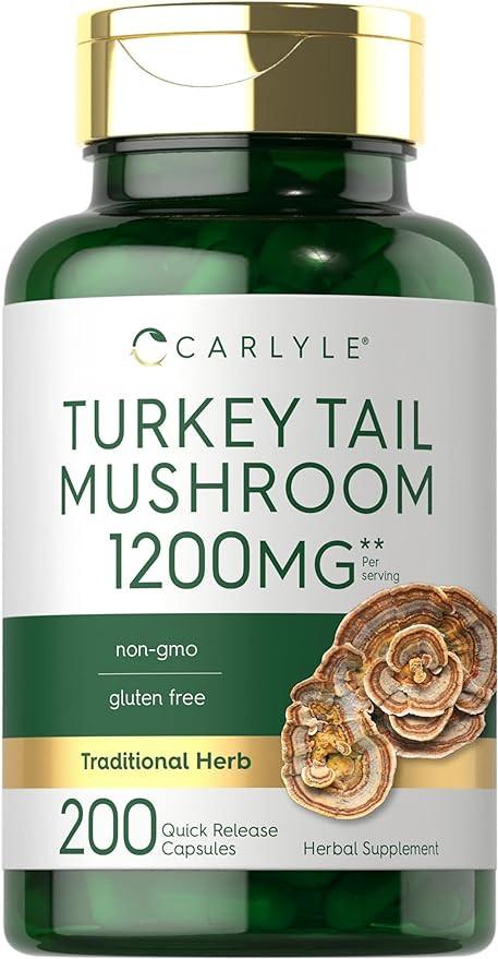 Turkey Tail Mushroom 1200mg 200 Capsules by Carlyle General Not specified