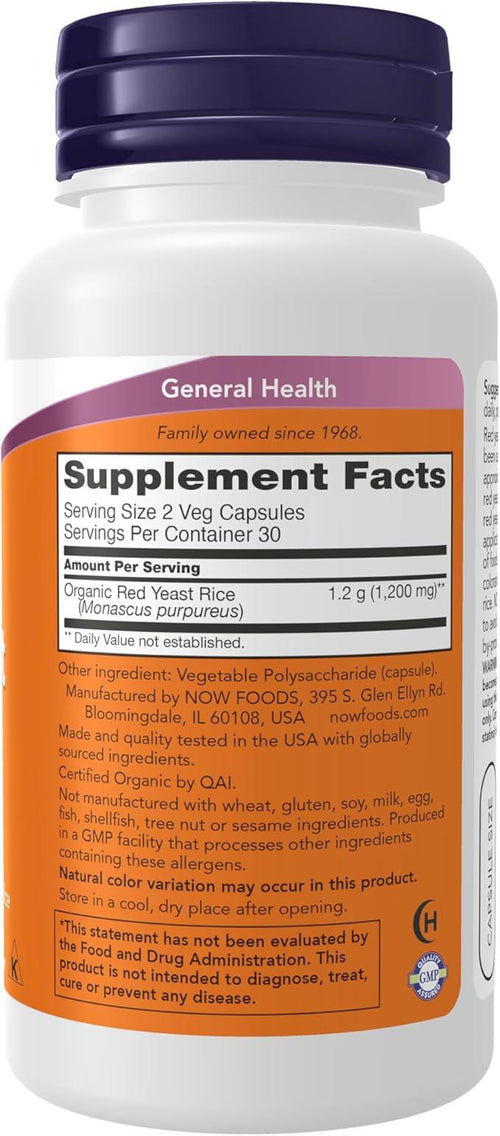 Red Yeast Rice, 600 mg, 60 Count, By Now NOW