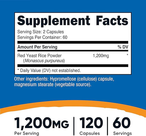 Red Yeast Rice with CoQ10, 120 Count, By Nutricost Nutricost