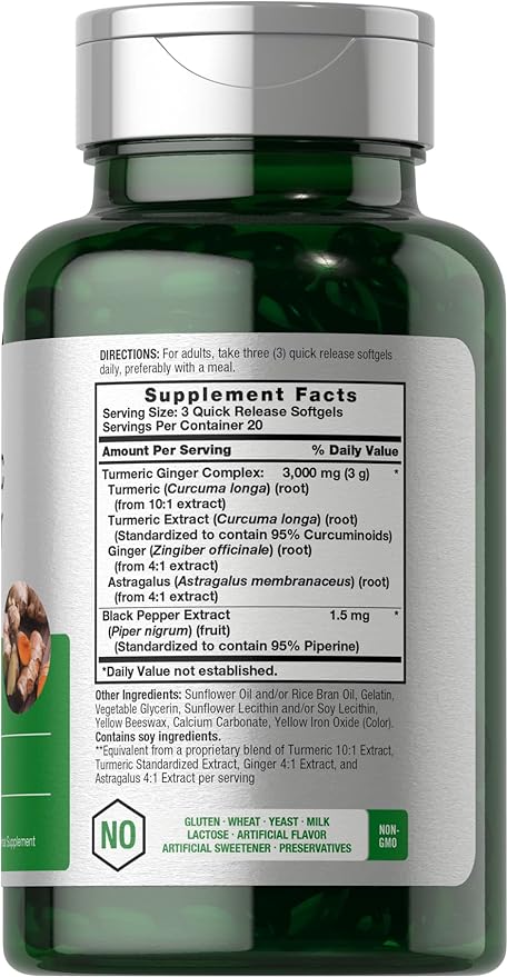 Turmeric & Ginger Supplement 3000 mg By Horbaach General Not specified