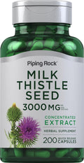 Piping Rock Milk Thistle Supplement | 3000mg | 200 Capsules