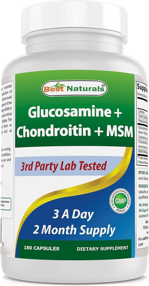 Glucosamine Chondroitin and MSM Joint post-exercise comfort by Best Naturals.