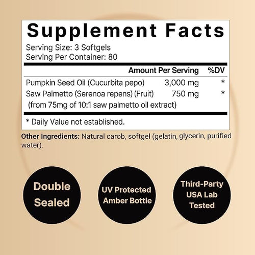 NatureBell Pumpkin Seed Oil 3,000mg 240 Capsules General Not specified