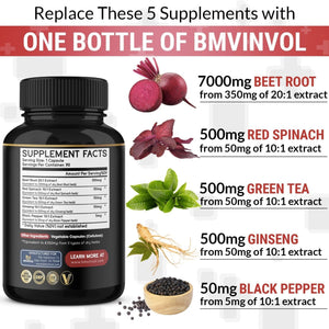 BMVINVOL Beetroot Ginseng and Green Tea Extract 8550mg WEIGHT MANAGEMENT SUPPS247 