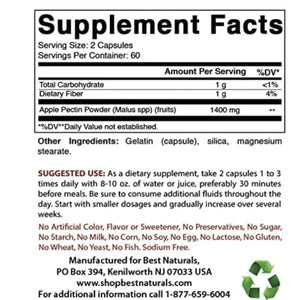 Best Naturals Apple Pectin 700 mg digestive support SUPPS247 