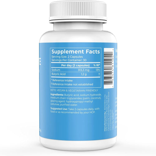 BodyBio Sodium Butyrate Gut Health Support 60 Counts digestive support SUPPS247