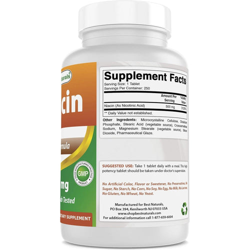 Best Naturals Niacin 500 mg GENERAL HEALTH Best Naturals