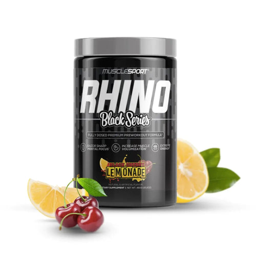 Rhino Black series by Muscle Sports PRE WORKOUT SUPPS247 BLACK CHERRY LEMONADE 40 Serves