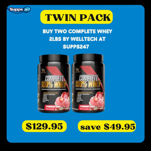 Complete Whey 2 Lbs by Welltech Twin Pack Whey Proteins supps247Springvale 2 Lbs Strawberry Sundae 