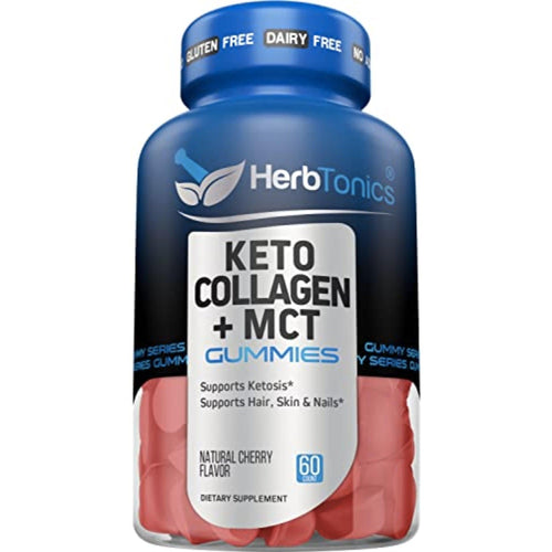 Herbtonics Keto Collagen MCT Gummies Collagen SUPPS247 Natural Cherry Flavour