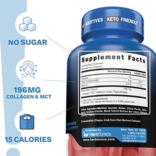 Herbtonics Keto Collagen MCT Gummies Collagen SUPPS247