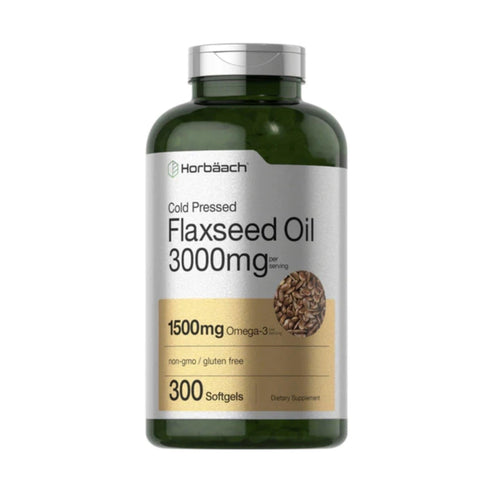Horbaach Cold Pressed Flaxseed Oil 3000 mg omega 3 Amazon 300 Softgels