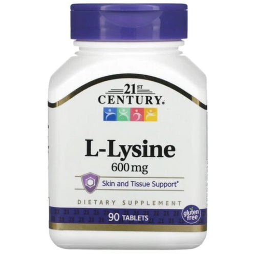 L-Lysine 600 mg by 21st Century Amino Acids SUPPS247 90 capsules