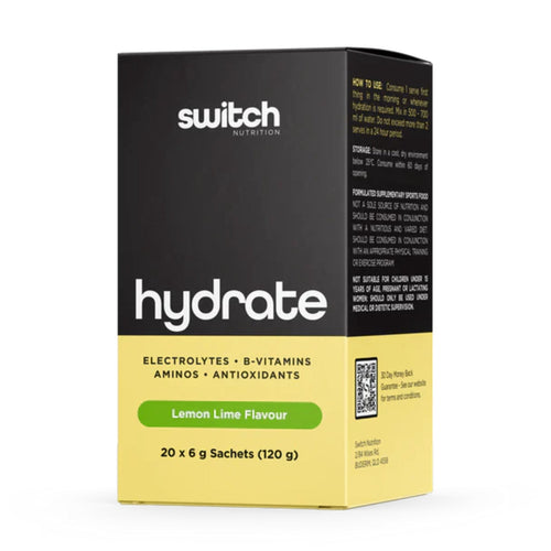 Hydrate by Switch Nutrition Hydration SWITCH NUTRITION Lemon Lime 20 Sachets