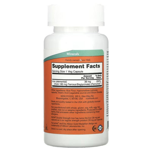 NOW Double Strength Iron 36 mg GENERAL HEALTH IHERBS