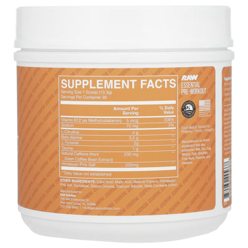 CBUM Essential Pre-Workout by Raw Nutrition PRE WORKOUT Get Raw Nutrition