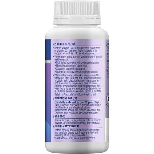 Ostelin Vitamin D3 1000IU Vitamin D supps247Springvale