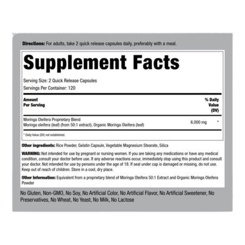 Premium Super Charged Moringa 6000 mg by Piping Rock superfood Piping Rock