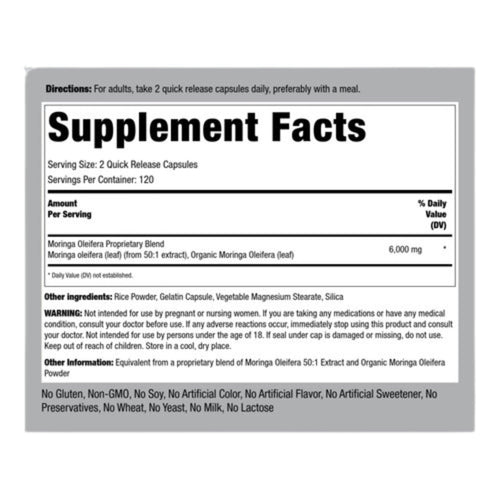 Premium Super Charged Moringa 6000 mg by Piping Rock superfood Piping Rock