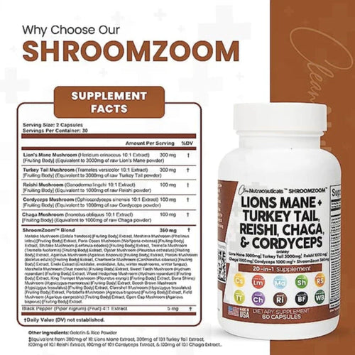 Shroomzoom by Clean Nutraceuticals BRAIN BOOSTER Amazon