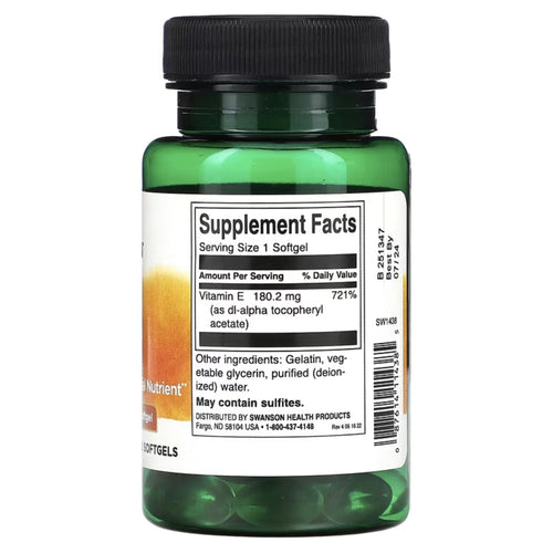 Swanson Vitamin E 400 IU Softgels Vitamin E SWANSON