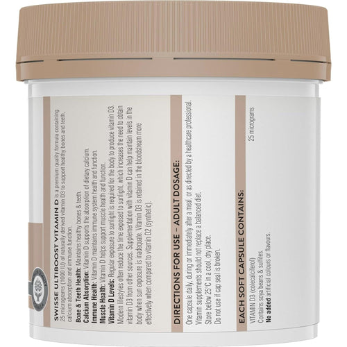 Swisse Ultiboost Vitamin D Vitamin D supps247Springvale