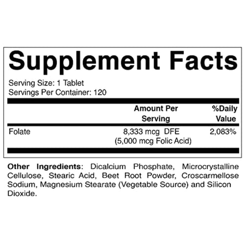 Vitamatic Folic Acid 5 mg Folic Acid SUPPS247