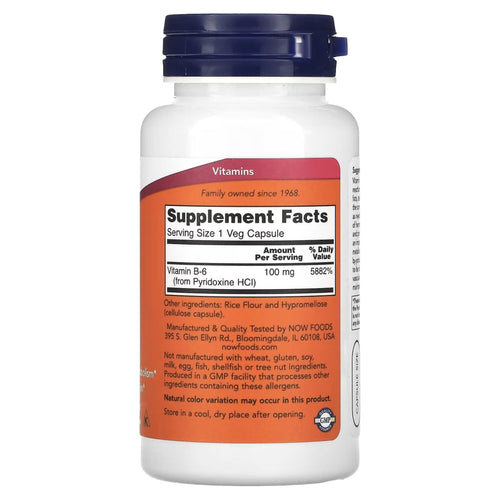 NOW Foods Vitamin B6 100 mg Vitamin B IHERBS