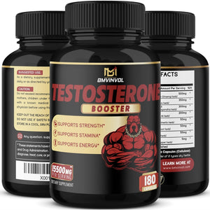 BMVINVOL Natural Testosterone Booster 15500 mg Testosterone Boosters Amazon 180 Capsules Pack of 1 
