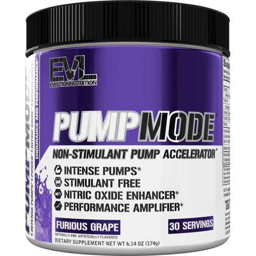 Evlution Nutrition Pump Mode PREWORKOUT Evolution Nutrition 30 Serves Furious Grape