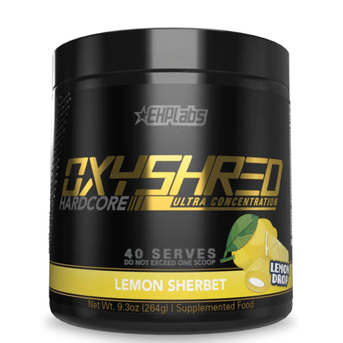 OXYSHRED HARDCORE by EHP Labs FAT BURNER SUPPS247 40 Serves Lemon Sherbet