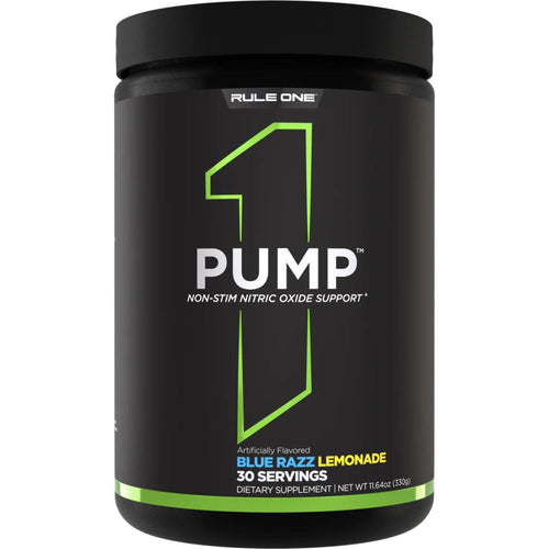 R1 Pump Stim Free by Rule One Nitric Oxide Boosters RULE 1 Blue Razz Lemonade 30 Serves