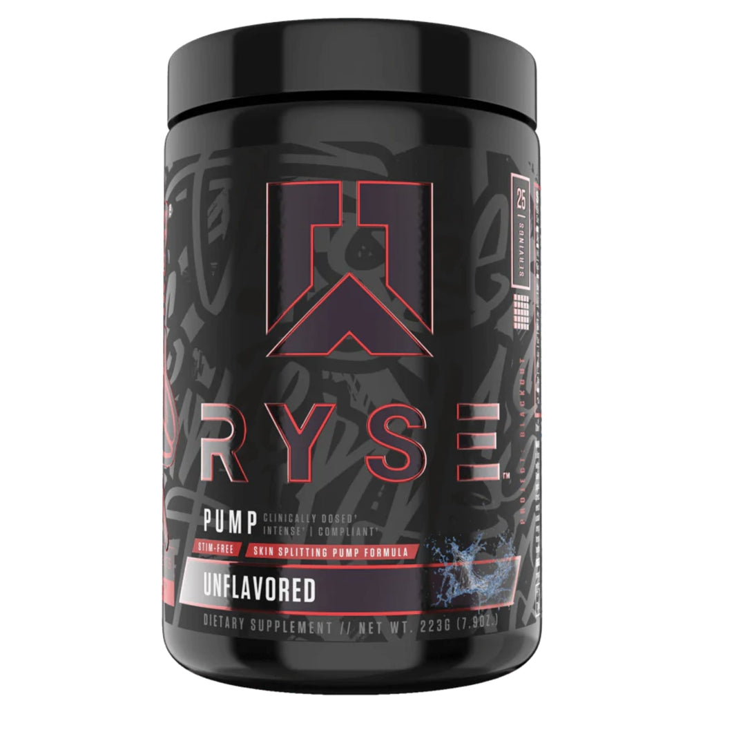 RYSE PROJECT BLACKOUT PUMP EXPIRY 1/7/24 pump supps247Springvale 25 SERVES UNFLAVOURED 