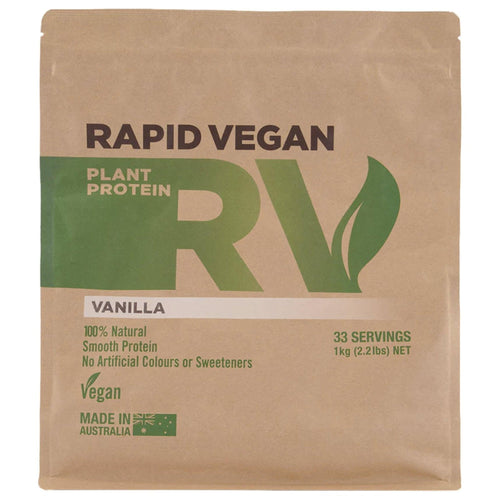 Rapid Vegan by Rapid Supplements Vegan Protein supps247Springvale 1 KG Vanilla