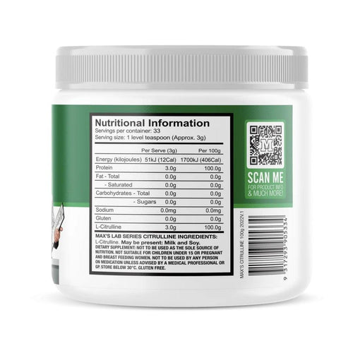 Citrulline by Max’s Lab Series L-Citrulline unknown