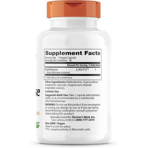 Doctor's Best Nattokinase 2,000 FU for Cardiovascular Health cardiovascular support SUPPS247