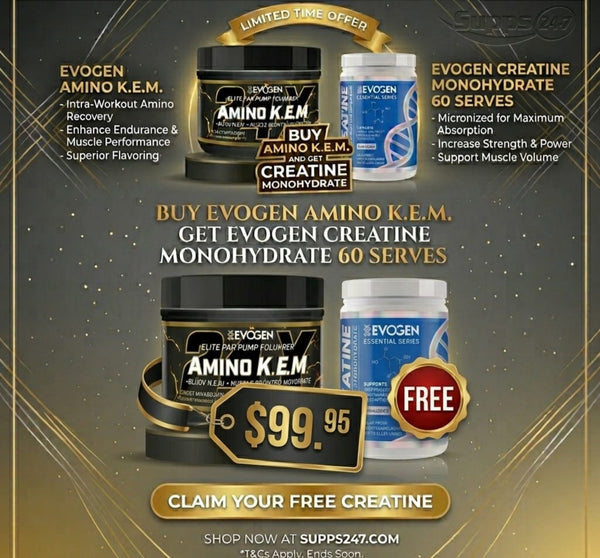 Evogen Amino KEM Victory Punch + FREE Creatine 60 Serves