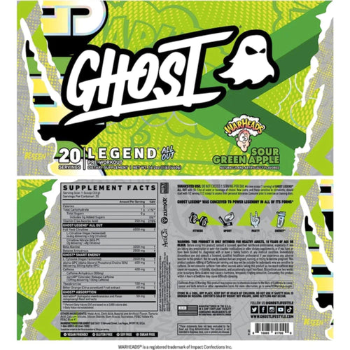 GHOST Legend All Out Pre-Workout 20 Serves.