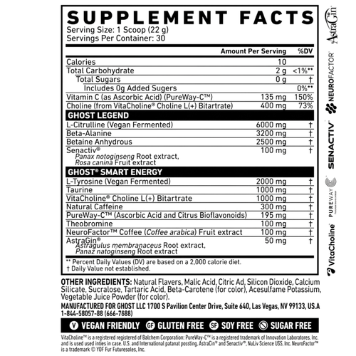 Ghost Legend V4 Pre-Workout Orange Cream 30 Serves by Ghost Lifestyle