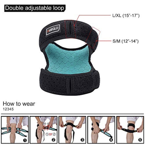 HUEGLO Dual Patella Knee Strap for Knee Pain Relief Knee Braces SUPPS247