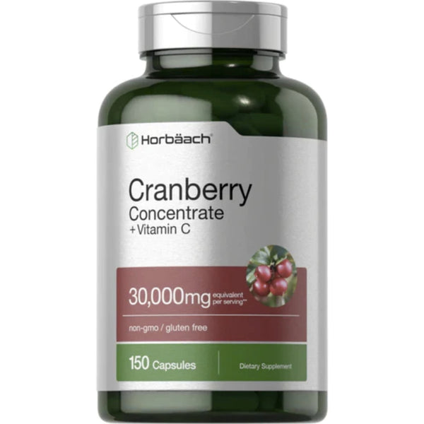 Horbaach Cranberry (30,000 mg) + Vitamin C 150 Capsules